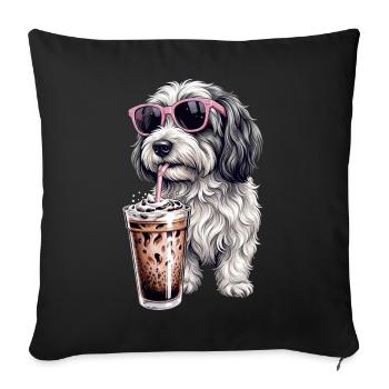 Havanais - Housse de coussin décorative 45 x 45 cm - noir - Devant