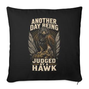 Fauconnier jugé par un faucon - Housse de coussin décorative 45 x 45 cm - noir - Devant