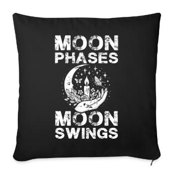 Phases de la Lune Oscillations de la Lune de la Wicca occulte - Housse de coussin décorative 45 x 45 cm - noir - Devant
