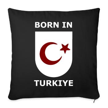 Born in Türkiye Shield - Sofakissenbezug 45 x 45 cm - Schwarz - Vorne