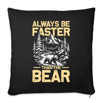 Be faster than the bear Hiking Mountains Mountaineering - Sofa pillowcase 17,3'' x 17,3'' (45 x 45 cm) - black - Front
