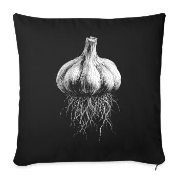 Knoblauch - Sofakissenbezug 45 x 45 cm - Schwarz - Vorne