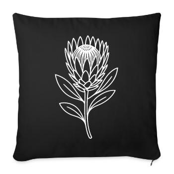 Minimalist Protea Line Flower - Sofa pillowcase 17,3'' x 17,3'' (45 x 45 cm) - black - Front
