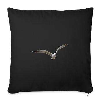 Seagulls fly for hours - Sofa pillowcase 17,3'' x 17,3'' (45 x 45 cm) - black - Front