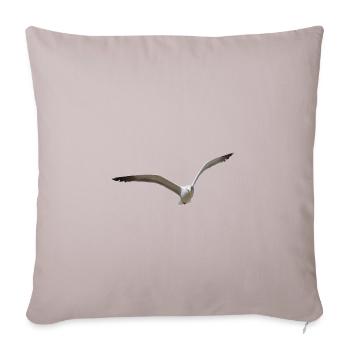Möwen fliegen stundenlang - Sofakissenbezug 45 x 45 cm - helles Taupe - Vorne