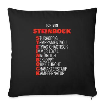 Sternzeichen Steinbock Shirt Sternenbild Geschenk - Sofakissenbezug 45 x 45 cm - Schwarz - Vorne