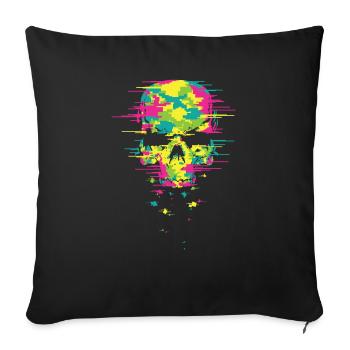 Techno skull - Sofa pillowcase 17,3'' x 17,3'' (45 x 45 cm) - black - Front