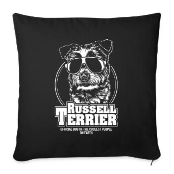 RUSSELL TERRIER coolest people dog saying dogs - Sofa pillowcase 17,3'' x 17,3'' (45 x 45 cm) - black - Front