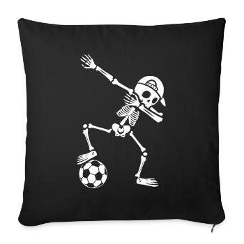 Fußballer Dabbing Skelett Jungen Fußballspieler - Sofakissenbezug 45 x 45 cm - Schwarz - Vorne