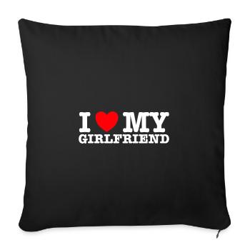 I Love My Girlfriend - Housse de coussin décorative 45 x 45 cm - noir - Devant