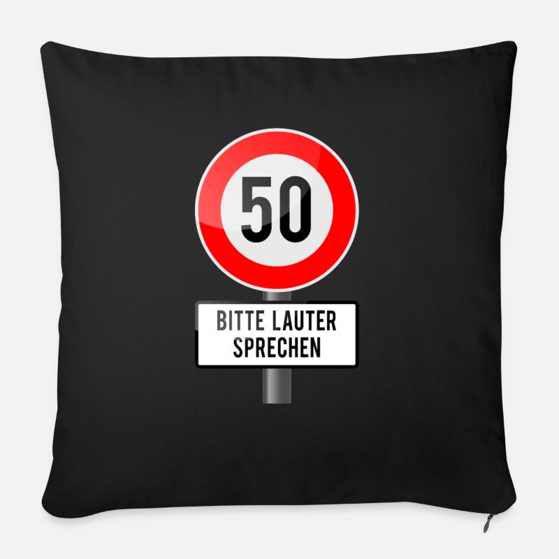 50 Jahre Schild lauter - Sofakissenbezug 45 x 45 cm - Schwarz