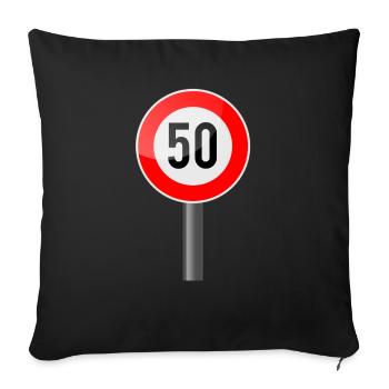 50 années Bouclier - Housse de coussin décorative 45 x 45 cm - noir - Devant