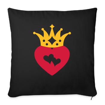 Avec Heart & Crown / Double Heart - Housse de coussin décorative 45 x 45 cm - noir - Devant