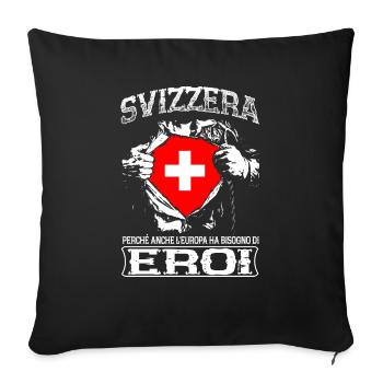 Svizzera - Eroi - Europa - Sofa pillowcase 17,3'' x 17,3'' (45 x 45 cm) - black - Front