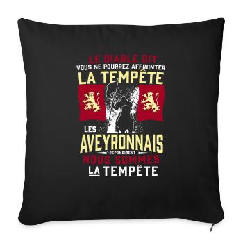 Tempête Aveyronnais - Housse de coussin décorative 45 x 45 cm - noir - Devant
