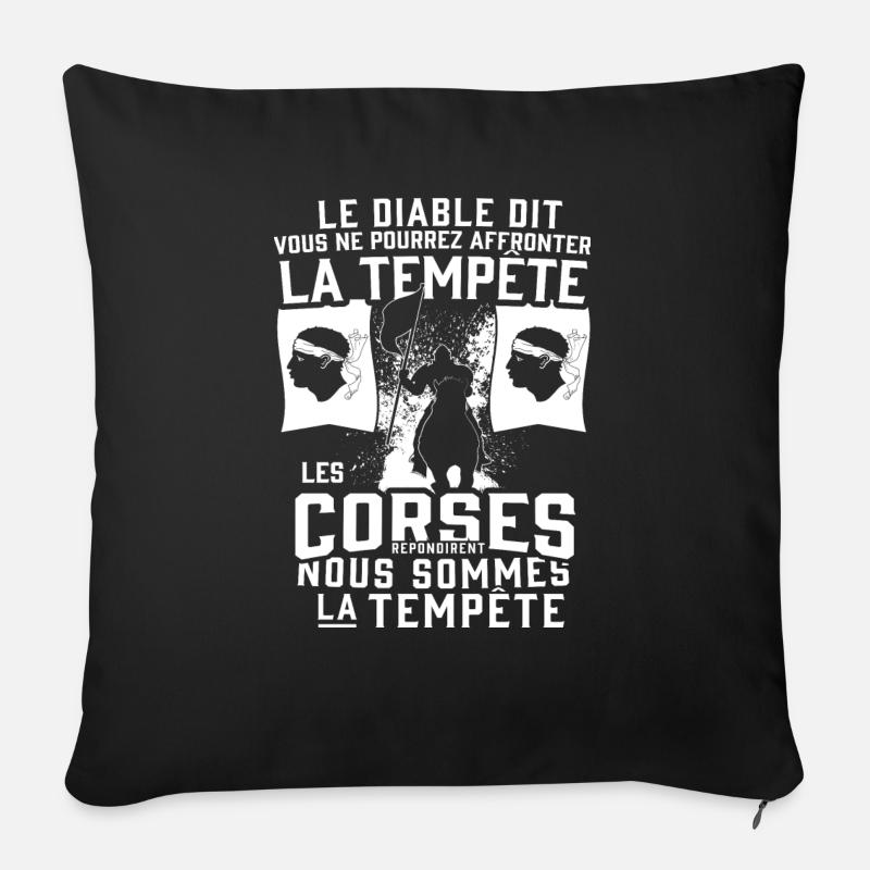 Tempête Corses - Housse de coussin décorative 45 x 45 cm - noir