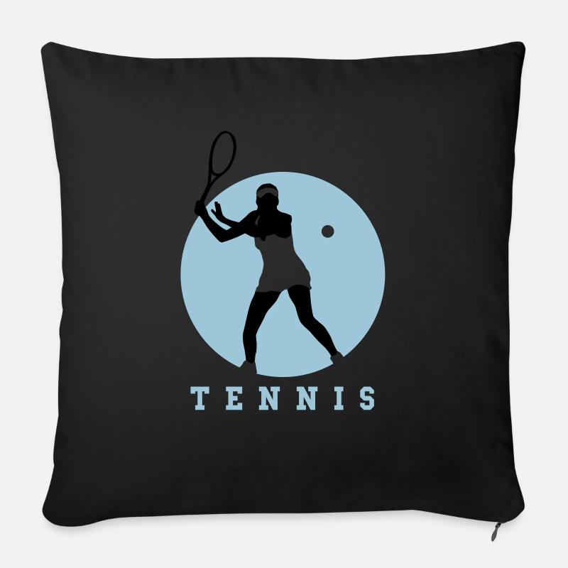 tennisspielerin_01_a_2c - Housse de coussin décorative 45 x 45 cm - noir