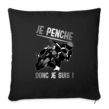 Moto je penche - Housse de coussin décorative 45 x 45 cm - noir - Devant