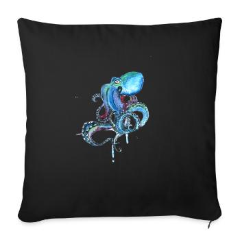 kraake oktopus tentakal illu fisch tintenfisch ora - Sofakissenbezug 45 x 45 cm - Schwarz - Vorne