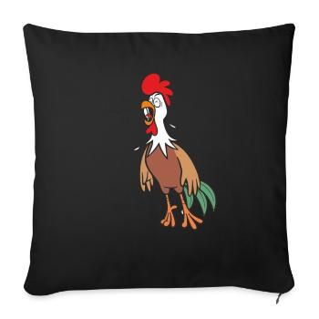 Hahn - Sofakissenbezug 45 x 45 cm - Schwarz - Vorne
