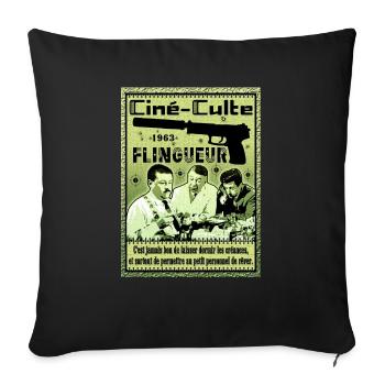 c'est jamais bon de laisser dormir les créances - Housse de coussin décorative 45 x 45 cm - noir - Devant