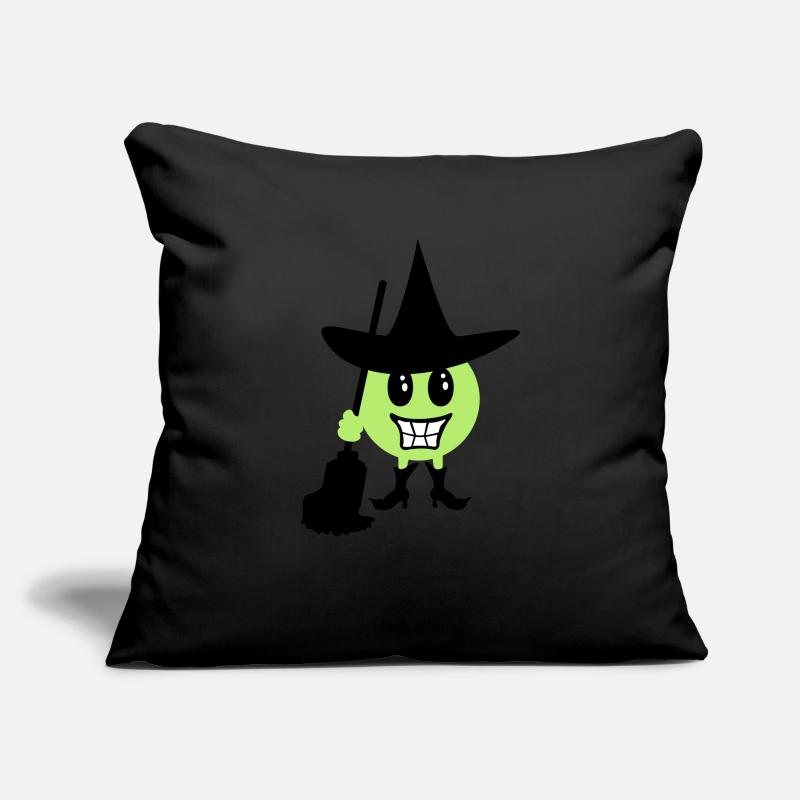 Witch Emoticon / Witch Halloween Emoji (b, 3c) Sofa pillowcase 17,3'' x 17,3'' (45 x 45 cm)