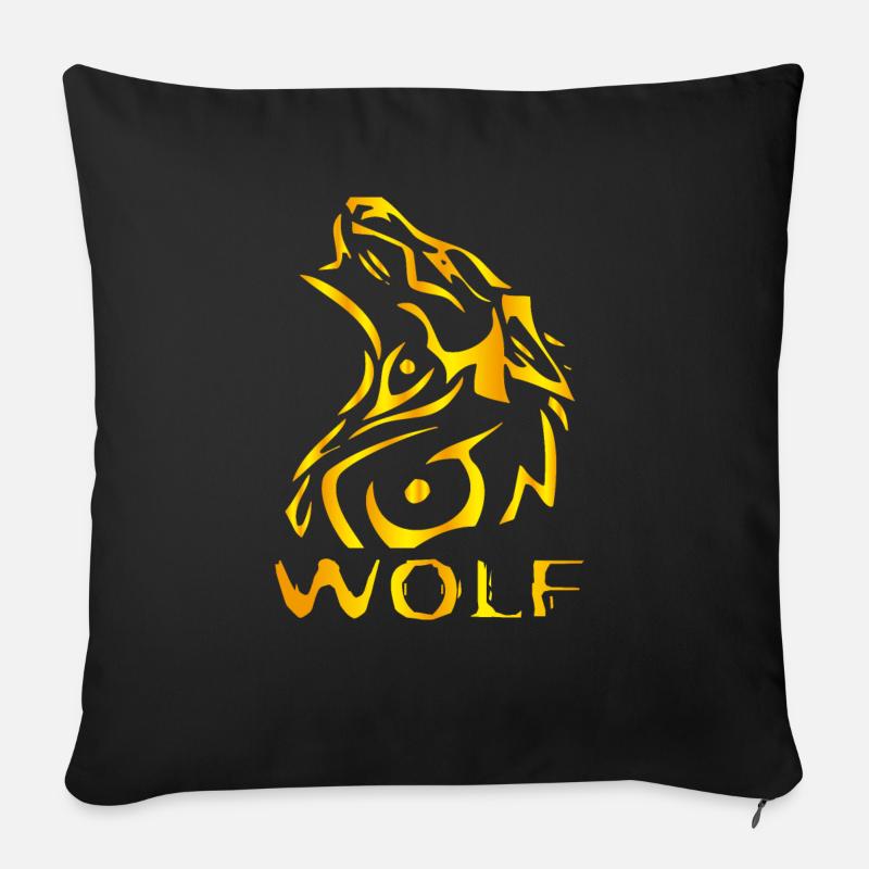 WOLF - WOLF - Sofakissenbezug 45 x 45 cm - Schwarz