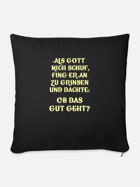 Spruch Gott - Sofakissenbezug 45 x 45 cm - Schwarz