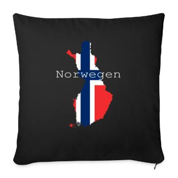 norwegen flagge - Sofakissenbezug 45 x 45 cm - Schwarz - Vorne