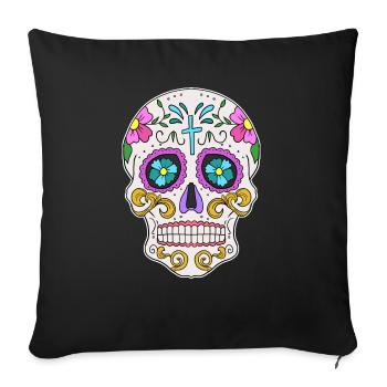 Mexican Skull Dia de los Muertos Day of the - Sofa pillowcase 17,3'' x 17,3'' (45 x 45 cm) - black - Front