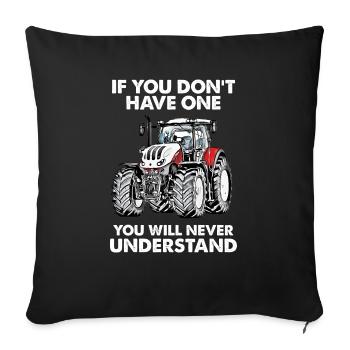Les fans de tracteurs attention ! Accroche-regard - agriculteur - Housse de coussin décorative 45 x 45 cm - noir - Devant