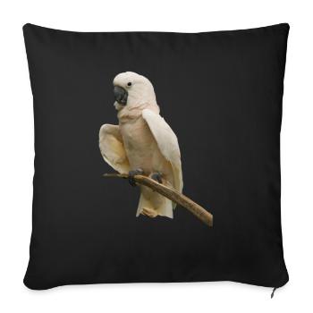 cacato galah blanc - Housse de coussin décorative 45 x 45 cm - noir - Devant