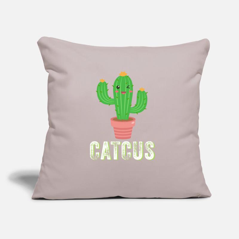 Catcus - Cactus drôle, Cactus mignon, Cactus chat Housse de coussin décorative 45 x 45 cm