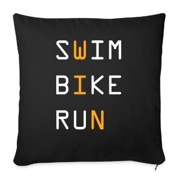 Triathlon Swim Bike - Housse de coussin décorative 45 x 45 cm - noir - Devant