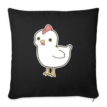 Chicken - Sofa pillowcase 17,3'' x 17,3'' (45 x 45 cm) - black - Front