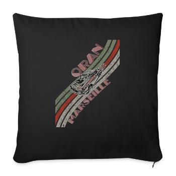 Oran Marseille - Sofa pillowcase 17,3'' x 17,3'' (45 x 45 cm) - black - Front