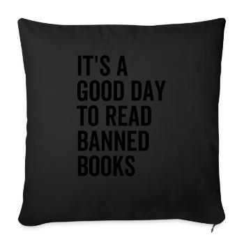 It's a Good Day To Read Banned Books - Sofa pillowcase 17,3'' x 17,3'' (45 x 45 cm) - black - Front