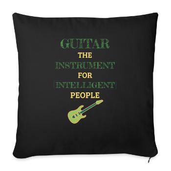 Instrument de guitare pour les gens intelligents Mint - Housse de coussin décorative 45 x 45 cm - noir - Devant