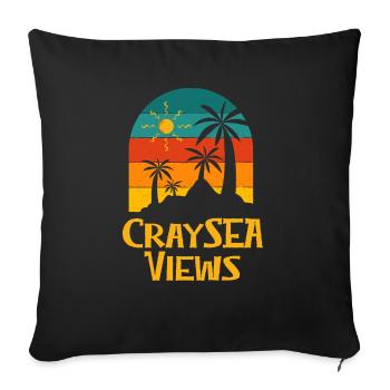Craysea Views Beach Summer Ocean Tropical - Housse de coussin décorative 45 x 45 cm - noir - Devant