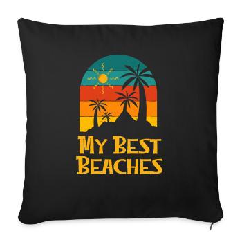 My Best Beaches Vacation Friends Trip Buddy Beach - Sofa pillowcase 17,3'' x 17,3'' (45 x 45 cm) - black - Front
