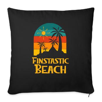 Finstastic Beach Pêche estivale Tropical - Housse de coussin décorative 45 x 45 cm - noir - Devant