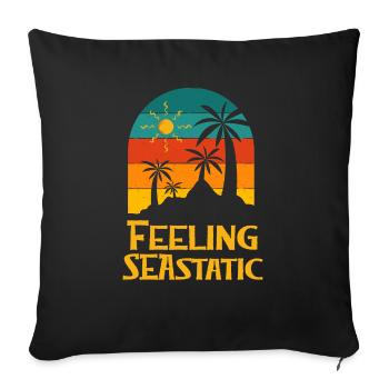 Feeling Seastatic Summer Positivity Tropical - Sofa pillowcase 17,3'' x 17,3'' (45 x 45 cm) - black - Front