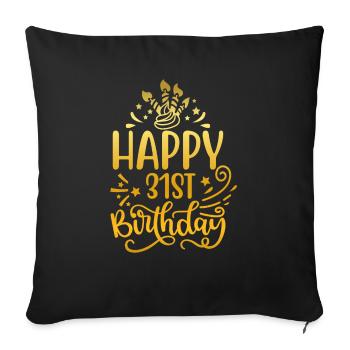 Alles Gute zum 31. Geburtstag Geschenkideen (Gold) - Sofakissenbezug 45 x 45 cm - Schwarz - Vorne