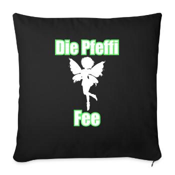 Die Pfeffi Fee - Sofakissenbezug 45 x 45 cm - Schwarz - Vorne
