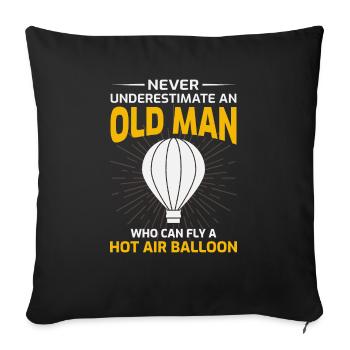 Hot Air Ballooning Hopper Balloon Ride Balloonist - Sofa pillowcase 17,3'' x 17,3'' (45 x 45 cm) - black - Front