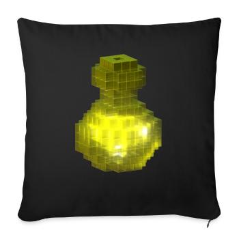 T-shirt Jaune Ensoleillé Bouteille de Potion Sorcière Gothique - Housse de coussin décorative 45 x 45 cm - noir - Devant