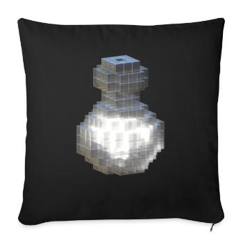 Flacon en cristal blanc avec potion blanche fluorescente - Housse de coussin décorative 45 x 45 cm - noir - Devant