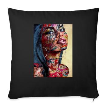 DESIGN VISAGE - Housse de coussin décorative 45 x 45 cm - noir - Devant