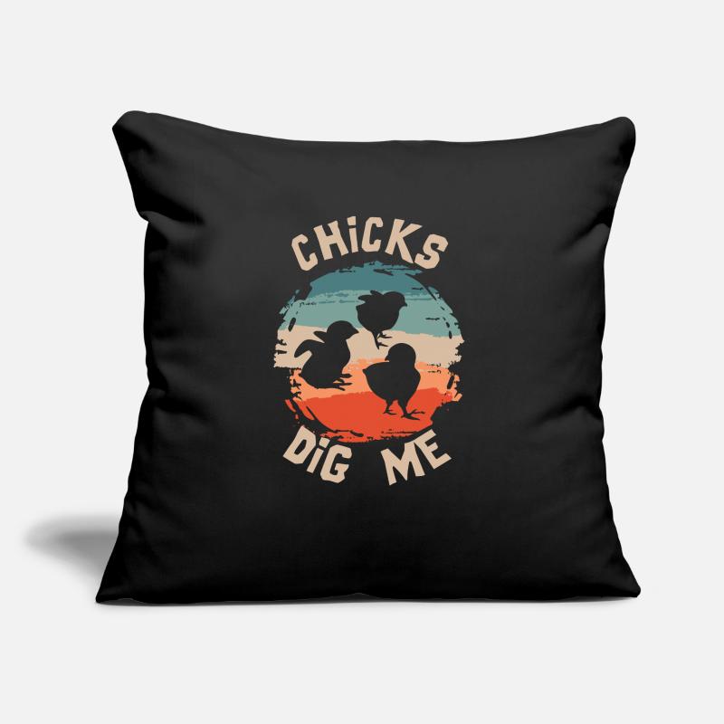 Chicks Dig Me Funny Easter Chicken Housse de coussin décorative 45 x 45 cm