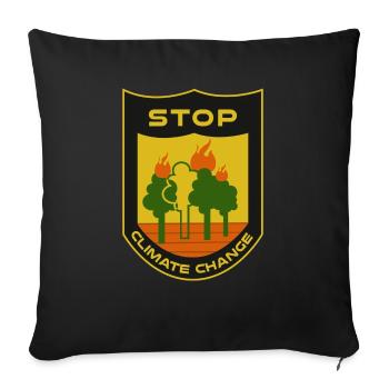 Stop - Sofa pillowcase 17,3'' x 17,3'' (45 x 45 cm) - black - Front
